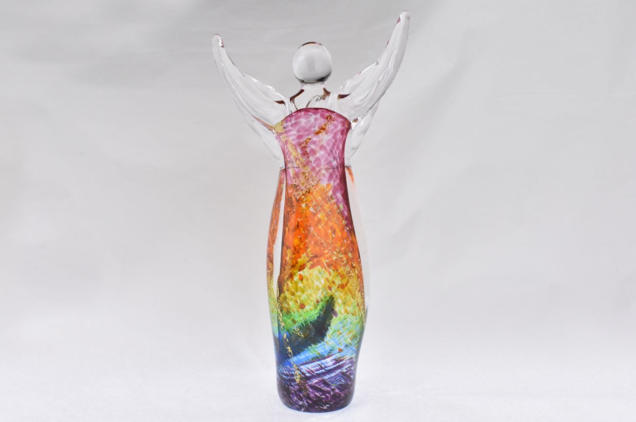 Art Glass Rainbow Angel - Tall
