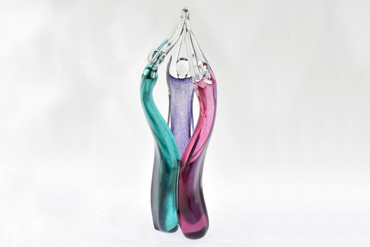 Art Glass Figurative Spire of Three